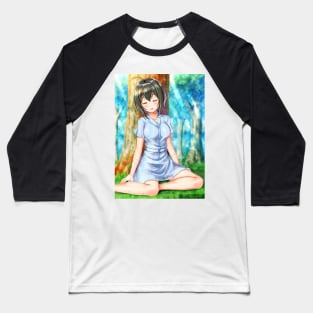 Kohinata Miho Anime Watercolor Baseball T-Shirt